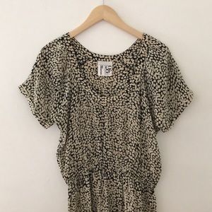 Barneys NY Brushstroke Print Silk Dress